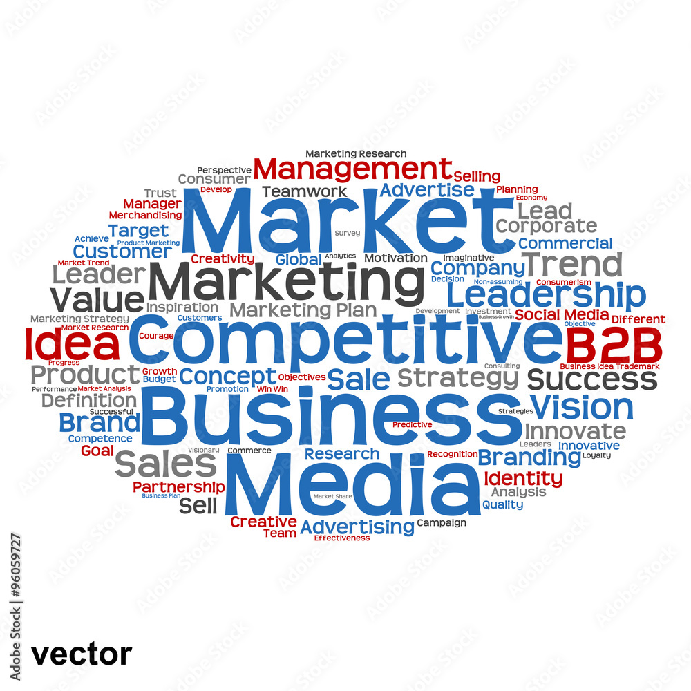 Vector conceptual business marketing word cloud Vector conceptual business marketing word cloud