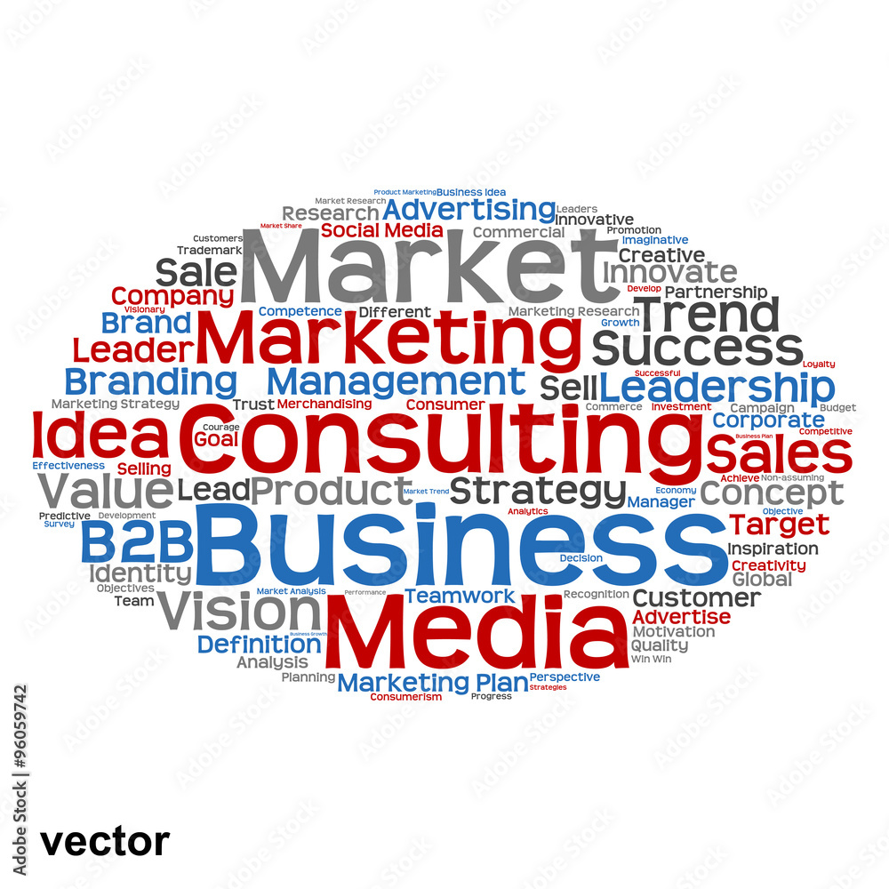 Vector conceptual business marketing word cloud