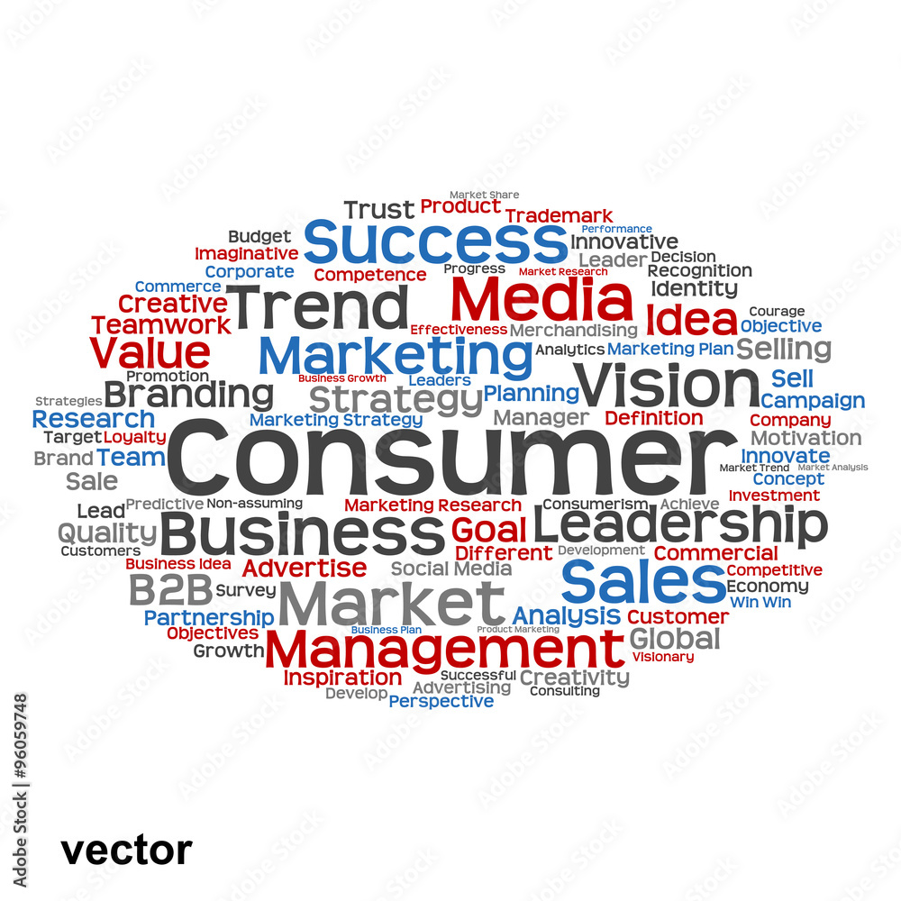 Vector conceptual business marketing word cloud Vector conceptual business marketing word cloud