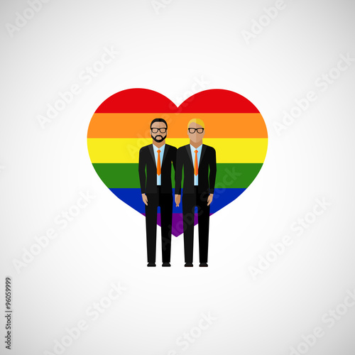 gay marriage vector flat illustration.