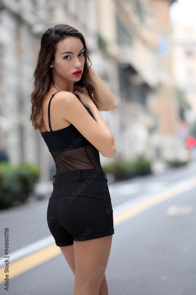 Beautyful girl in urban background Beautyful girl in urban background
