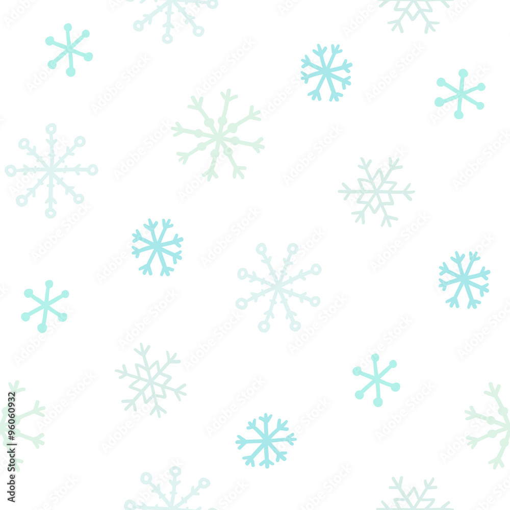 Hand drawn snowflakes seamless pattern