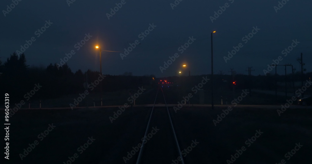 Moving Along the Railroad at Night Moving Along the Railroad at Night