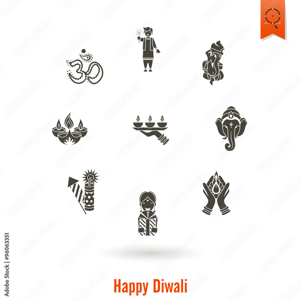 Diwali. Indian Festival Icons Diwali. Indian Festival Icons