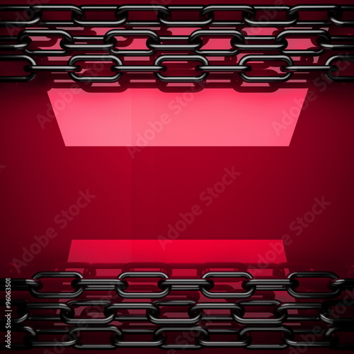 red metal plate with some reflection