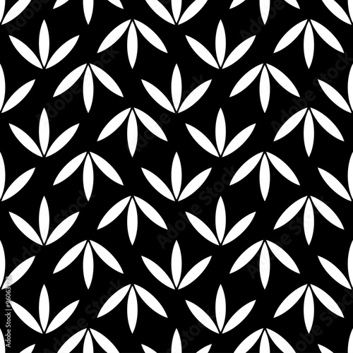 Seamless black and white decorative vector background with abstract figures