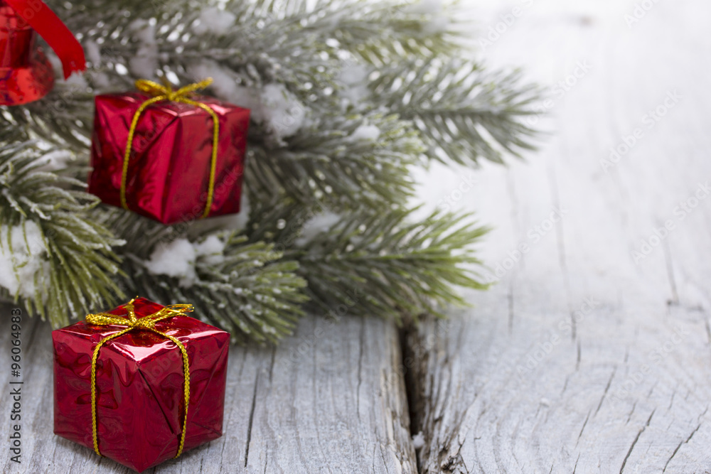 Christmas toys over wooden background Christmas toys over wooden background