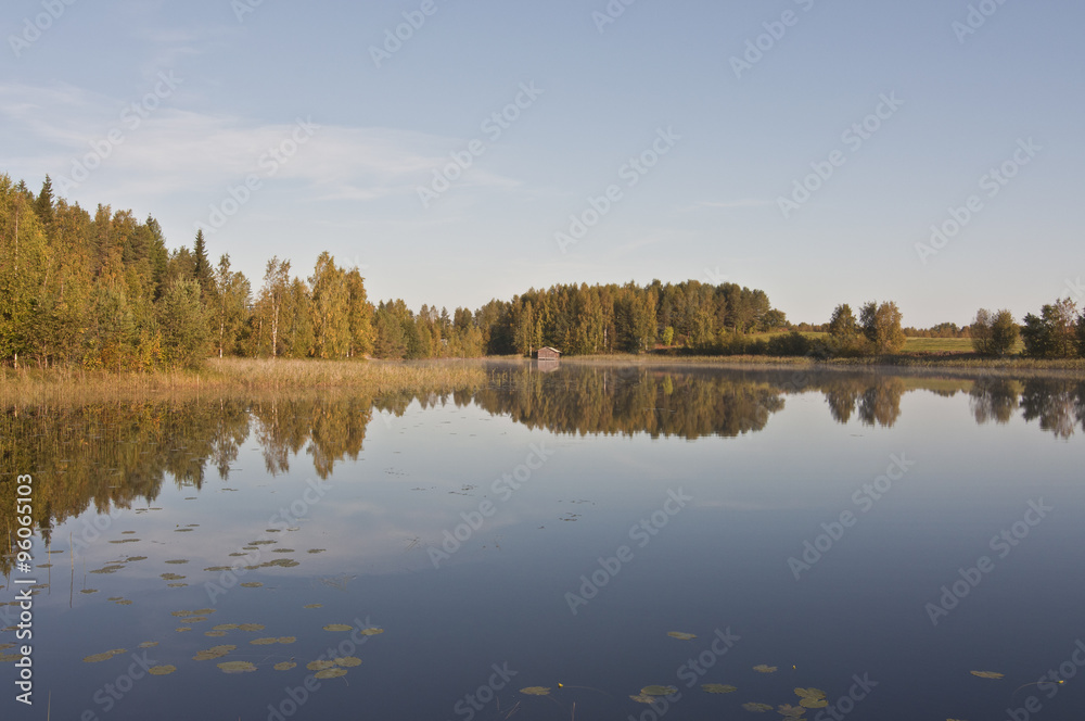 Finland, fog on the water.