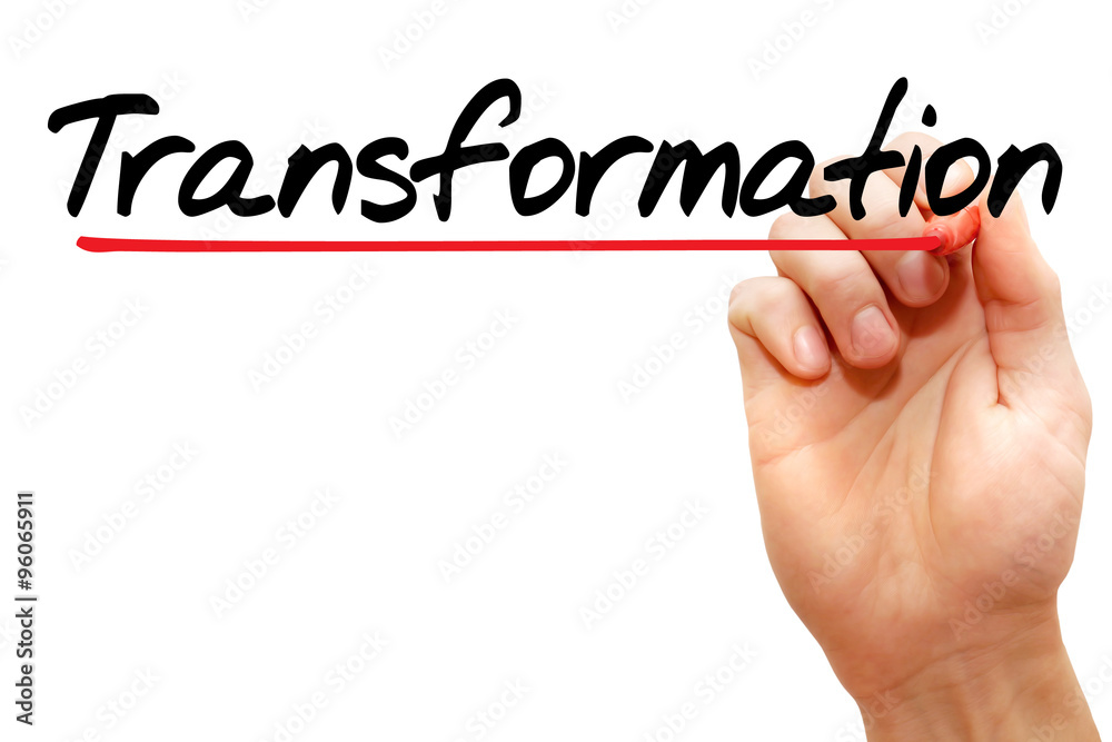 Hand writing Transformation with marker, health concept Hand writing Transformation with marker, health concept