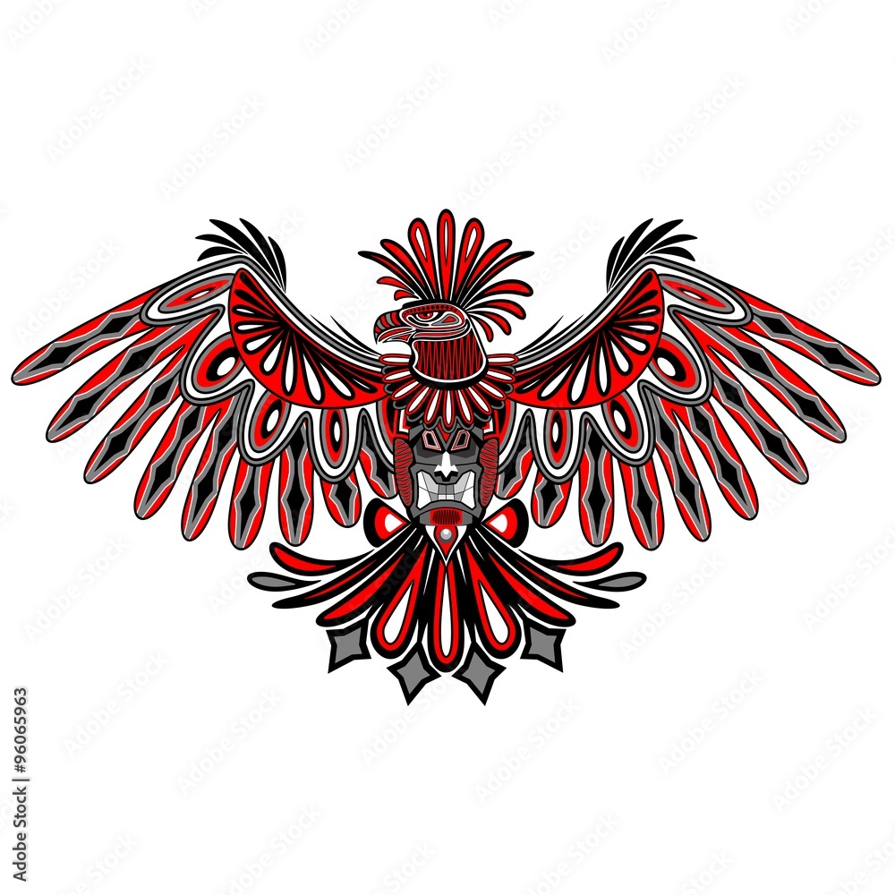 Fototapeta premium Eagle Tattoo Style Haida Art