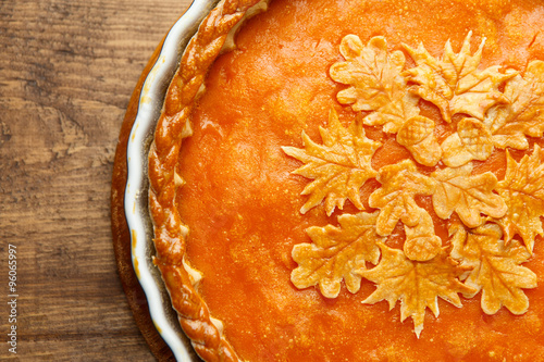 Traditional american homemade pumpkin pie