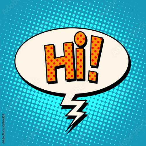 hi comic text bubble