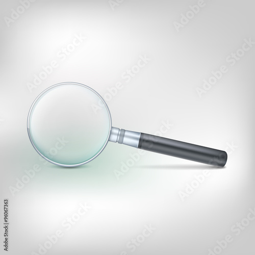 Magnifying glass, photo-realistic illustration