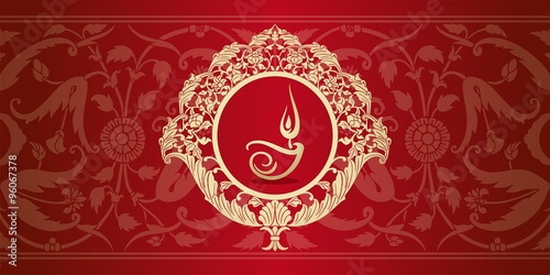 Oil lamp, Diwali greetings , royal Rajasthan, India
