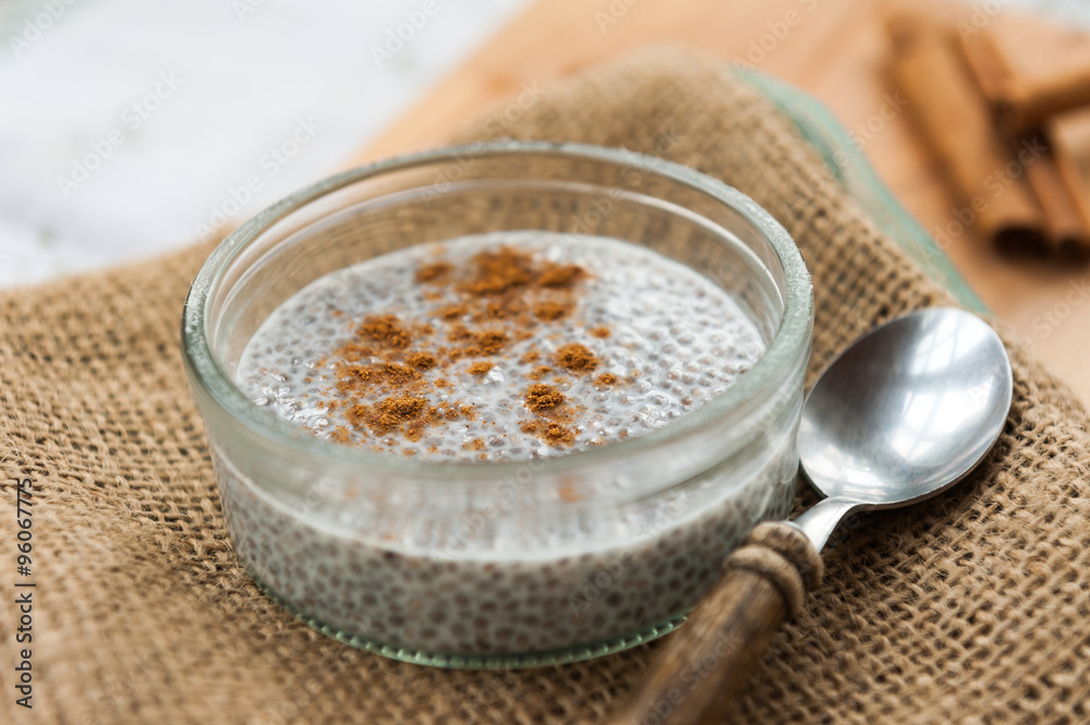 Chia pudding with cinnamon