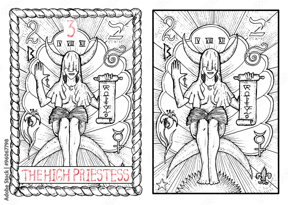 The tarot card. The high priestess. The tarot card. The high priestess.