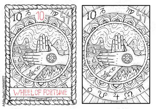 The tarot card. Wheel of fortune
