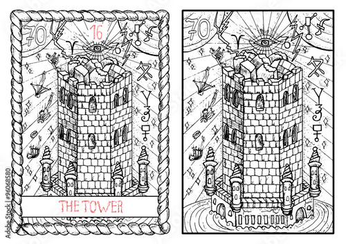 The tarot card. The tower