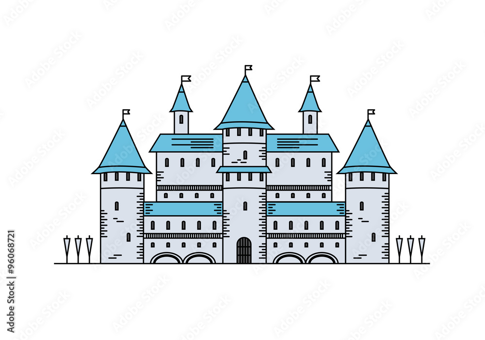 Fairy Tale medieval сastle Line icon