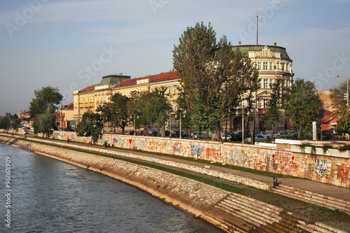 Embankment of Nisava (Nishava) river in Nis. Serbia photo