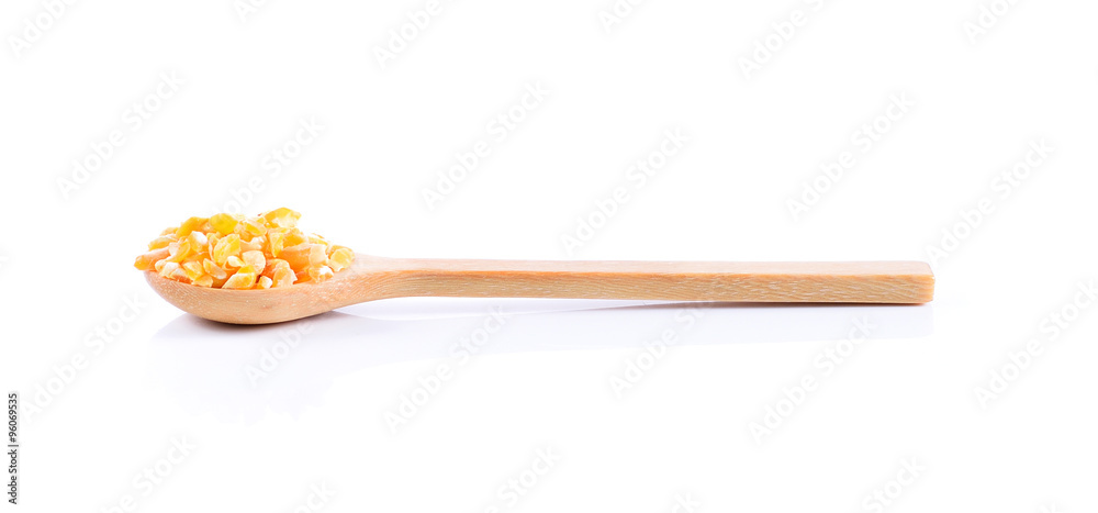 Corn seeds for animal feed on white background Corn seeds for animal feed on white background