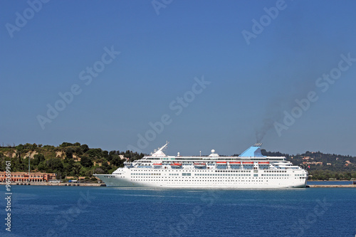 large cruiser ship in port Corfu island Greece © goce risteski