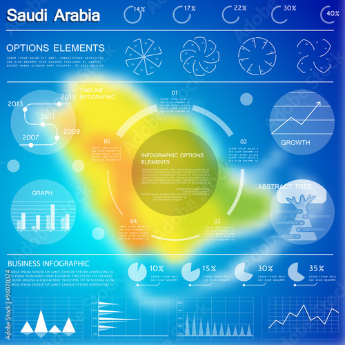 Saudi Arabia, infographics for business data visualization with