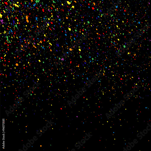 Colorful explosion of confetti. Grainy abstract colorful texture on a black background. Design element. Vector illustration,eps 10.