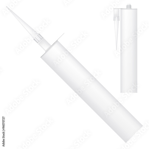 Vector illustration of sealant tube mock up or silicone, glue et