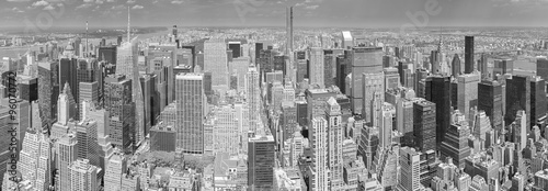 Black and white aerial view of Manhattan, NYC. #96070772