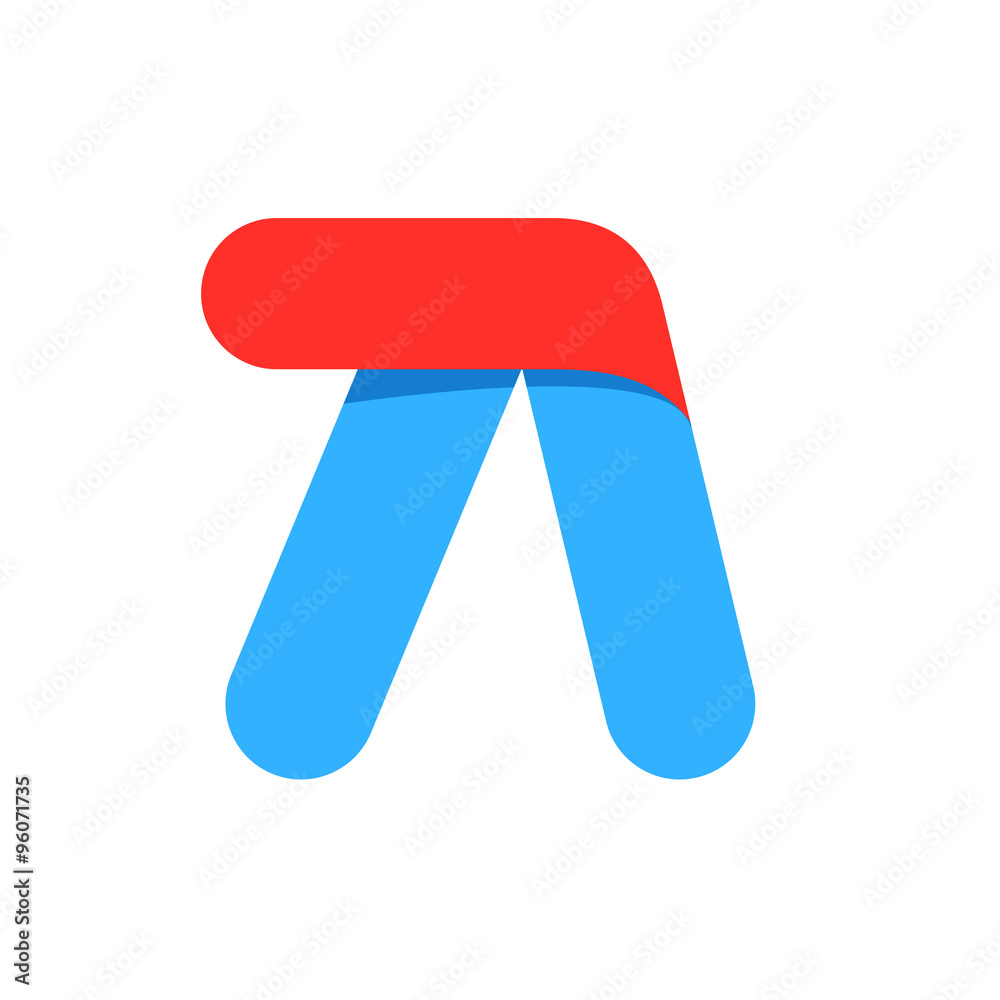 Letter A with fast speed line. Letter A with fast speed line.