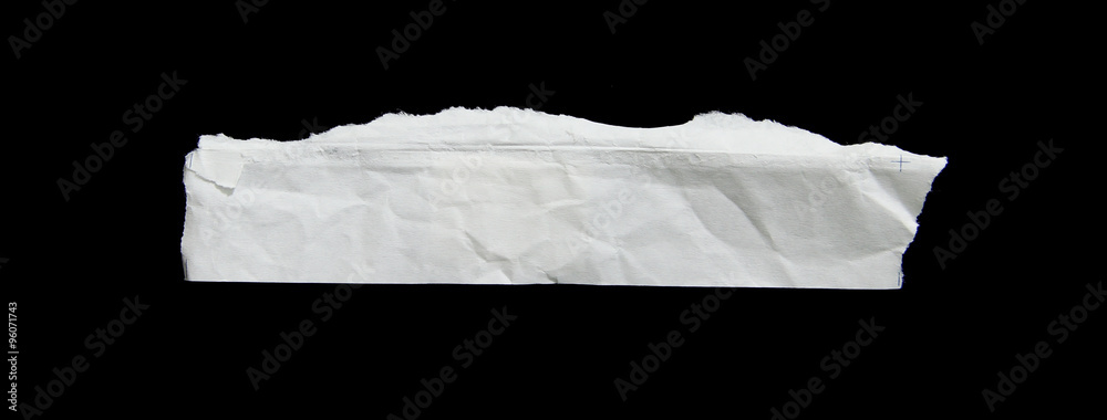 Piece of torn paper on black. Copy space Piece of torn paper on black. Copy space