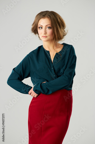 beautiful female posing in summer dress