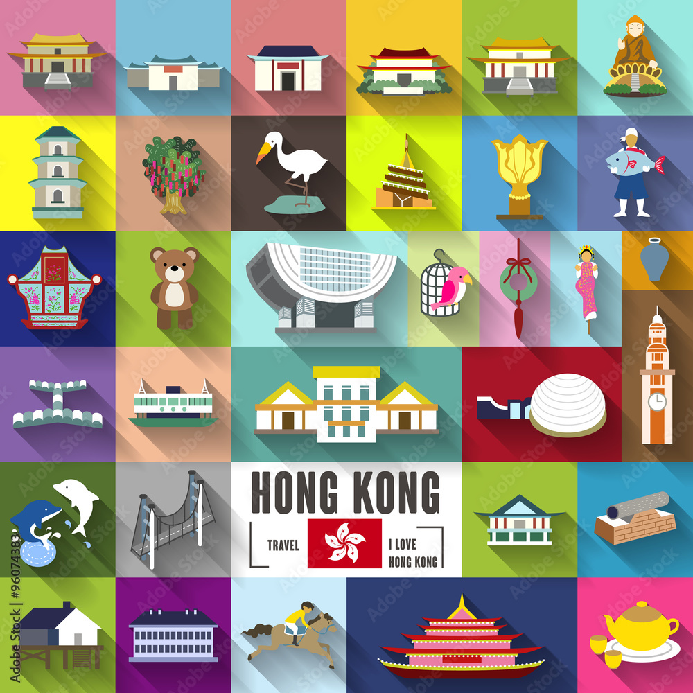 Obraz premium Hong Kong travel elements