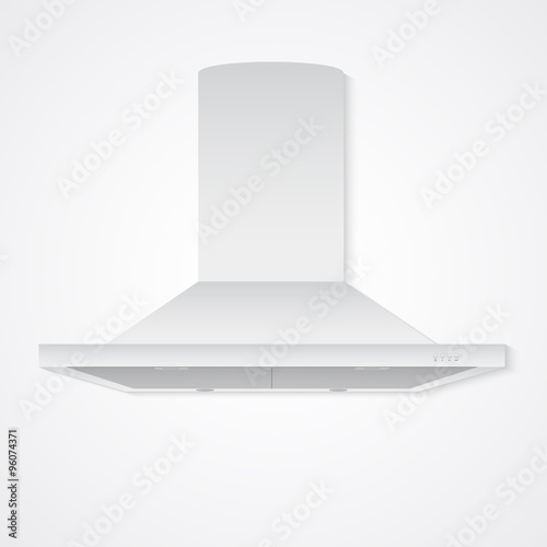 Vector illustration of kitchen extractor hood. front view.