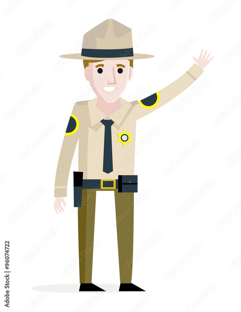 sheriff policía saludando
