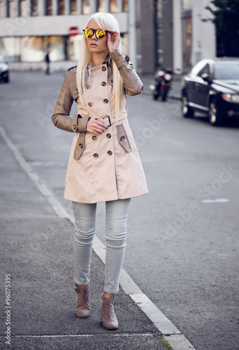 Beautiful blonde model in posing outdoors © dmitri_gromov