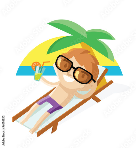 hombre tomando vacaciones en la playa