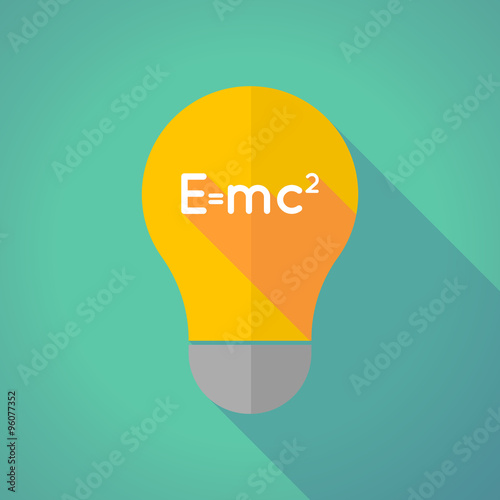 Long shadow vector light bulb with the Theory of Relativity form