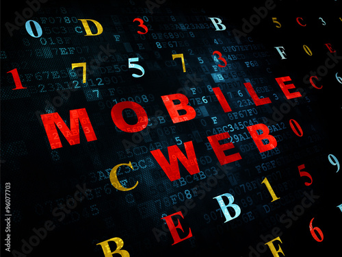 Web development concept: Mobile Web on Digital background
