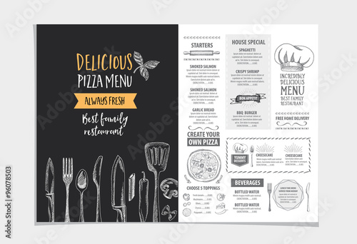 Restaurant cafe menu, template design. © marchiez