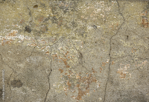 Old wall with cracked plaster