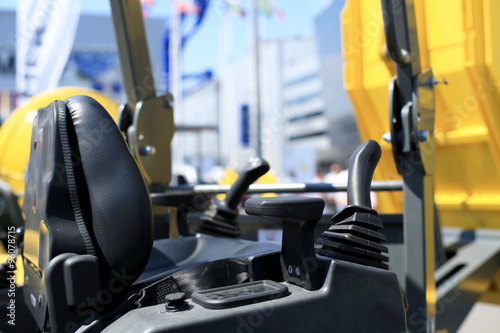 Work place in forklift with dashboard  photo