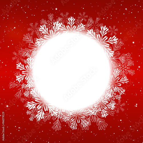 Christmas snowflakes round frame for Your design
