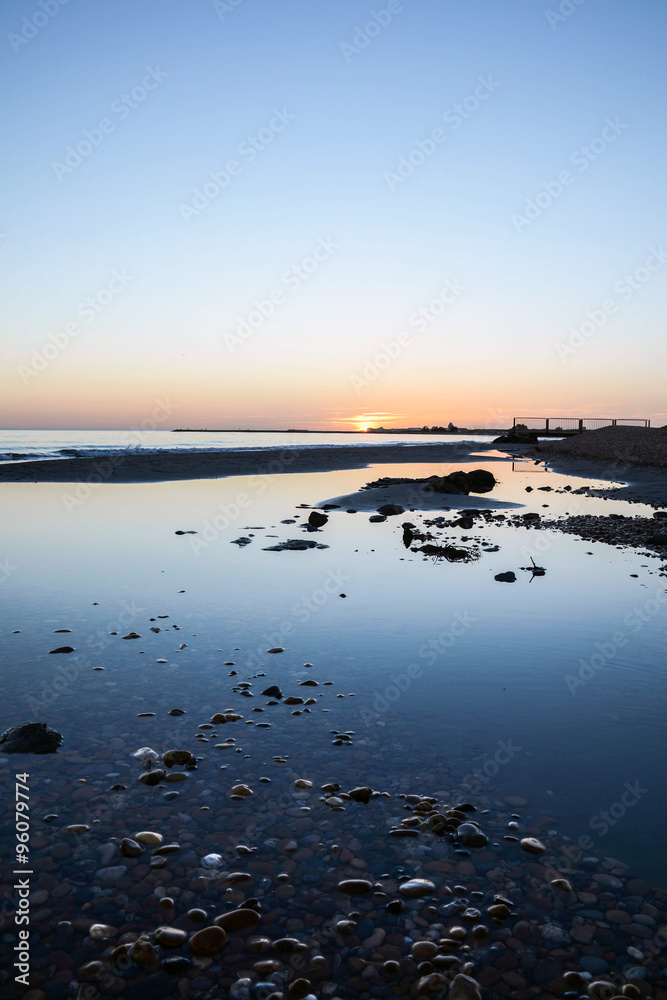 couché de soleil sur la plage