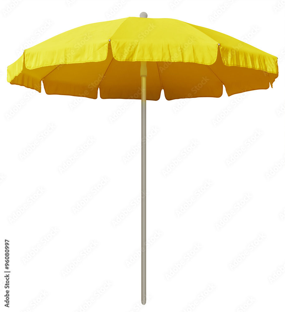Beach umbrella - yellow - obrazy, fototapety, plakaty 