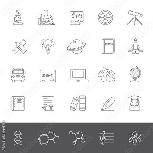 Line Icons - Science and Education
