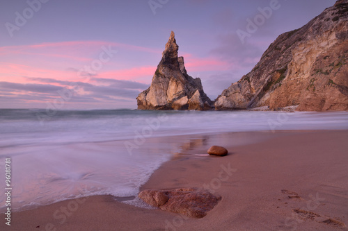 the peak of the rock , beach bear, natural park Sintra-Cascais, Portugal photo