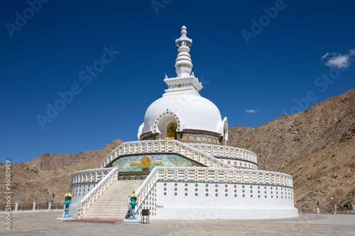 Tall Shanti Stupa near Leh, Ladakh, Jammu and Kashmir, India