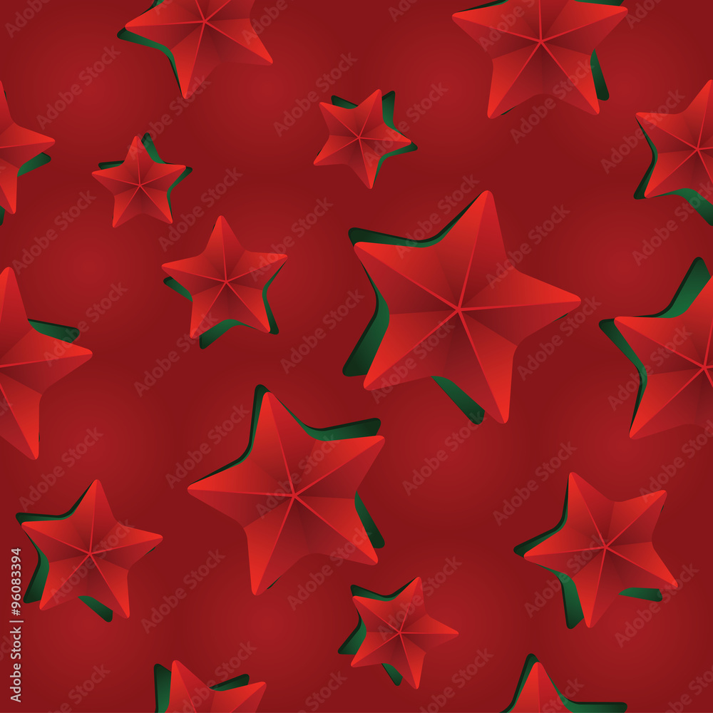 Obraz premium Vector seamless Christmas pattern with clipped stars. Holiday theme. For wrapping paper, wallpapers, web site background, textile